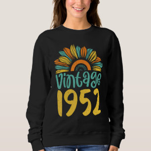 Sudadera Vintage 1952 Girando 70 años Floral Sunflowe