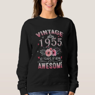 Sudadera Vintage 1955 Floral 67º cumpleaños 67 años