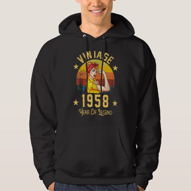Sudadera Vintage 1958 Año De Leyenda Cumpleaños 64 (Anverso)