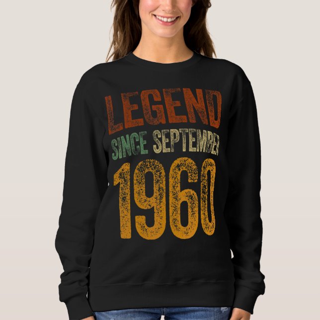 Sudadera Vintage 1960 Cumpleaños Leyenda Nacida Desde (Anverso)