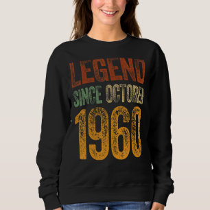 Sudadera Vintage 1960 Cumpleaños Leyenda Nacida Octubre Des