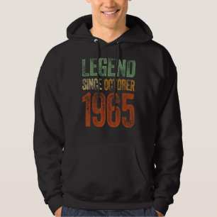 Sudadera Vintage 1965 Cumpleaños Leyenda Nacida Octubre Des