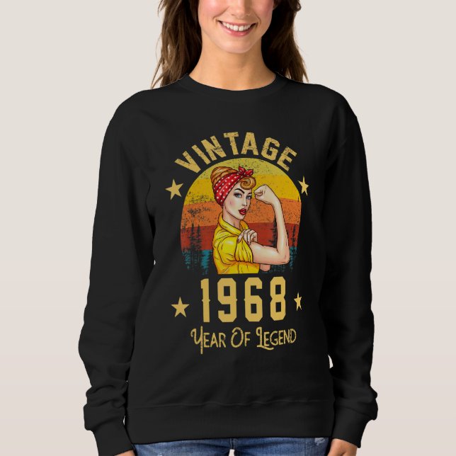 Sudadera Vintage 1968 Año De Leyenda Cumpleaños 54 (Anverso)