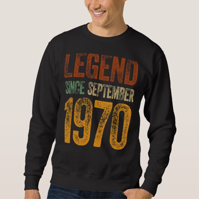Sudadera Vintage 1970 Cumpleaños Leyenda Nacida Desde (Anverso)
