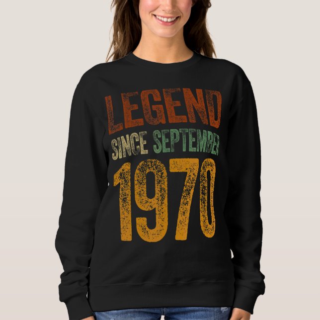 Sudadera Vintage 1970 Cumpleaños Leyenda Nacida Desde (Anverso)