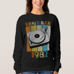 Sudadera Vintage 1982 40 Nacimiento de Vinilo