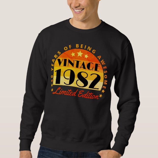 Sudadera Vintage 1982 Edición Limitada 40º cumpleaños (Anverso)