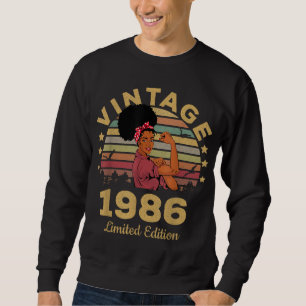 Sudadera Vintage 1986 Fabricado En 1986 35ª Nacimiento Muje
