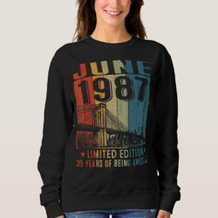 Sudadera Vintage 1987 35 Años Hecho En Junio De 1987 35th B