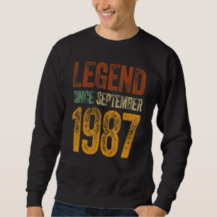 Sudadera Vintage 1987 Cumpleaños Leyenda Nacida Desde