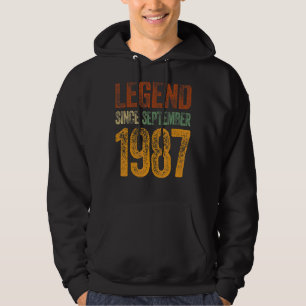 Sudadera Vintage 1987 Cumpleaños Leyenda Nacida Desde