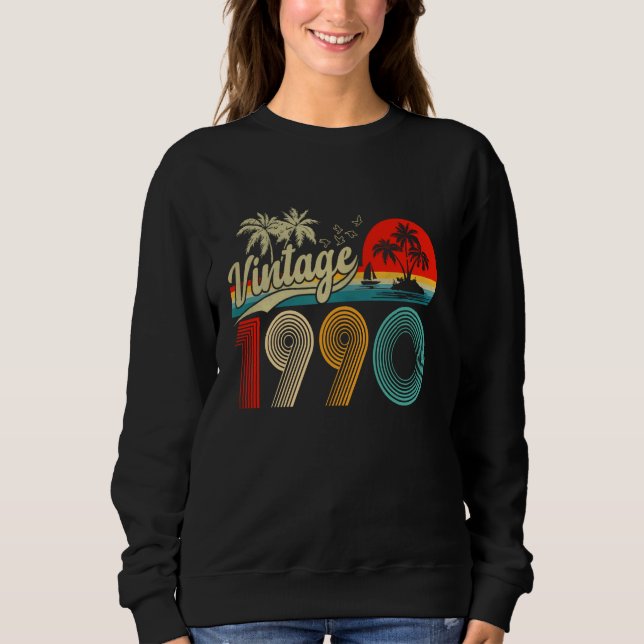 Sudadera Vintage 1990 Graciosos regalos de cumpleaños númer (Anverso)