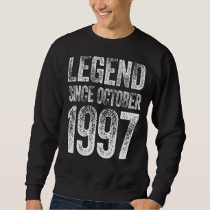 Sudadera Vintage 1997 Cumpleaños Leyenda Nacida Octubre Des