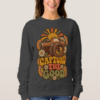 Sudadera Vintage 70s Captura Lo Bueno Cámara Retro Groovy G