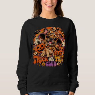 Sudadera Vintage 70s Truco o Trato Frenchie Bruja