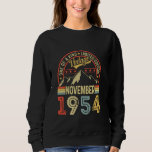 Sudadera Vintage 70th Birthday Gift Vintage Noviembre 1954<br><div class="desc">Vintage 70th Birthday Gift Vintage Noviembre 1954 70 años</div>