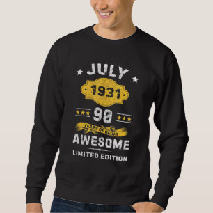 Sudadera Vintage 90 años julio 1931 idea para cumpleaños 90