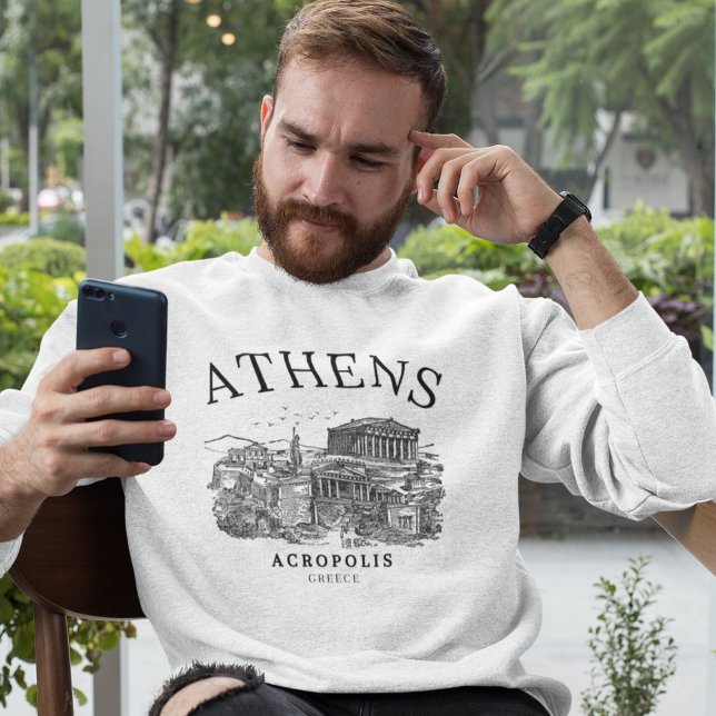 Sudadera Vintage Acropolis of Athens Illustration (Subido por el creador)