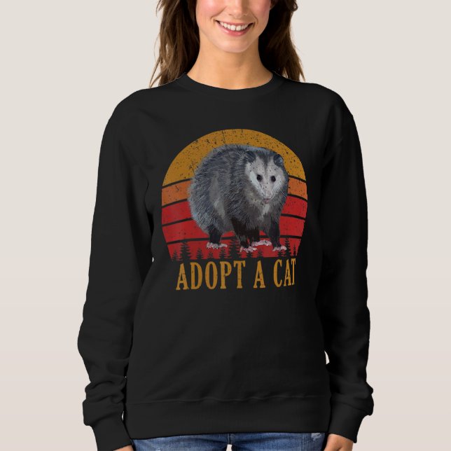 Sudadera Vintage Adopt A Cat  Possum (Anverso)