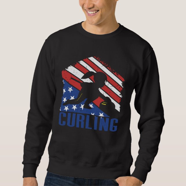 Sudadera Vintage American Curling Player USA (Anverso)