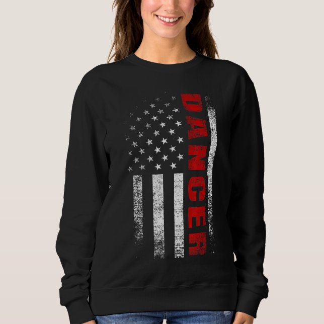 Sudadera Vintage American Flag Dancer Appartal Patriot Usa  (Anverso)