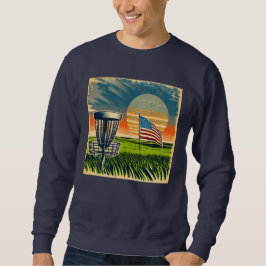 Sudadera Vintage American Flag Disk Golf Vintage Sun