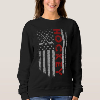 Sudadera Vintage American Flag Hockey Stick For Hockey Love