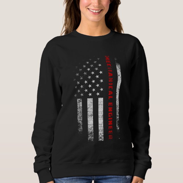 Sudadera Vintage American Flag Mechaner Engineer Apparel (Anverso)