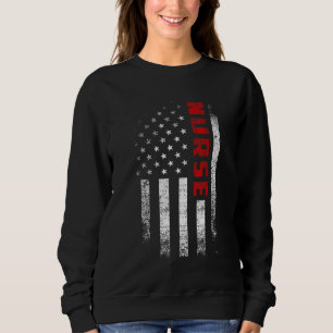 Sudadera Vintage American Flag Nurse Appartal Patriot Usa N