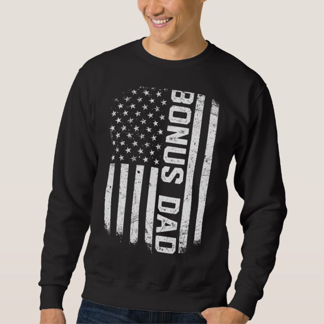 Sudadera Vintage American Flag Stepdad Bonus Daddy (Anverso)
