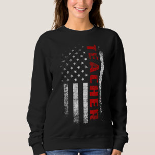 Sudadera Vintage American Flag Teacher Appart Patriot Usa