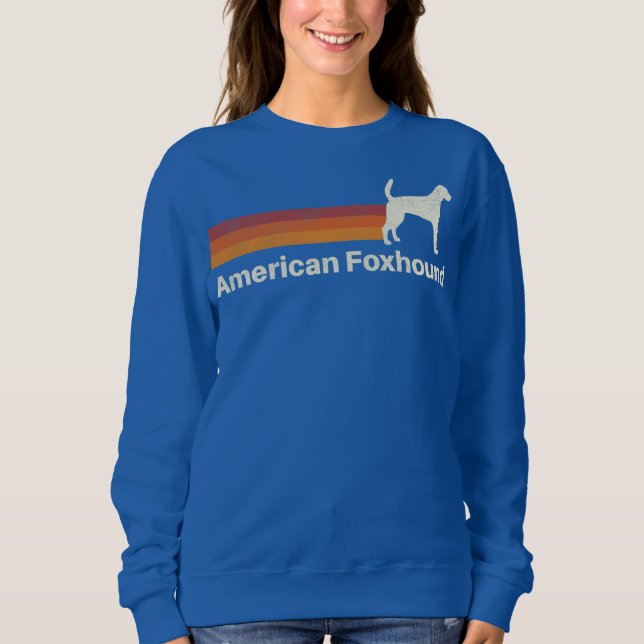 Sudadera Vintage American Foxhound Retro Mom Dad Dog  (Anverso)