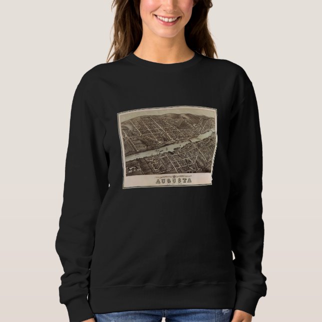 Sudadera Vintage Augusta ME Map  1878  (Anverso)