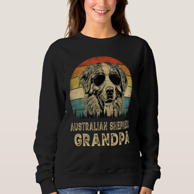 Sudadera Vintage Australian Shepherd Grandpa Dog  Father s  (Anverso)
