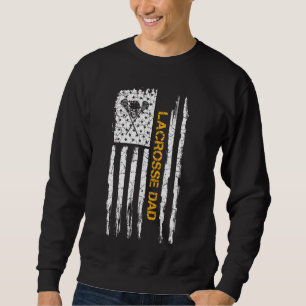 Sudadera Vintage Bandera Estadounidense Orgullosa Lacrosse