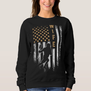 Sudadera Vintage Bandera Estadounidense Orgullosa Lacrosse