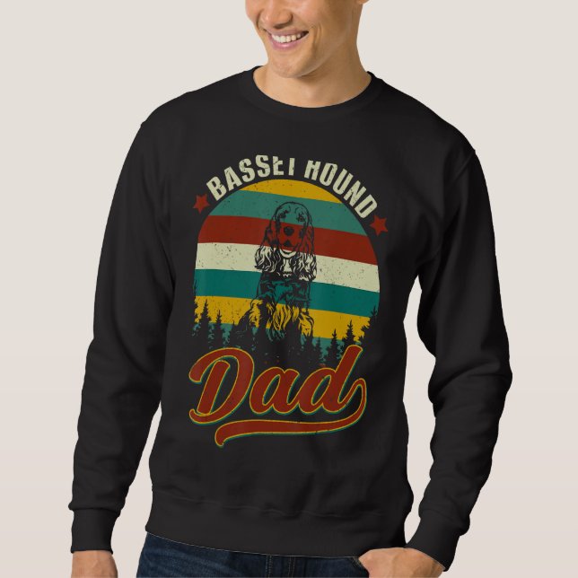 Sudadera Vintage Basset Hound Dad Retro Perro Papi (Anverso)