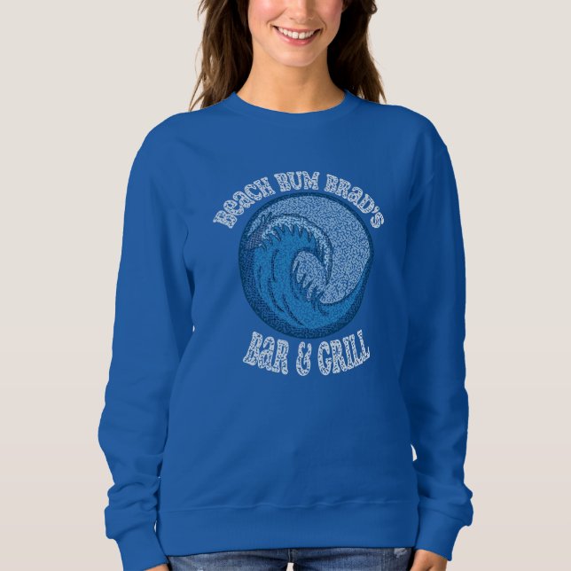 Sudadera Vintage Beach Bum Brad Bar y Parrilla (Anverso)