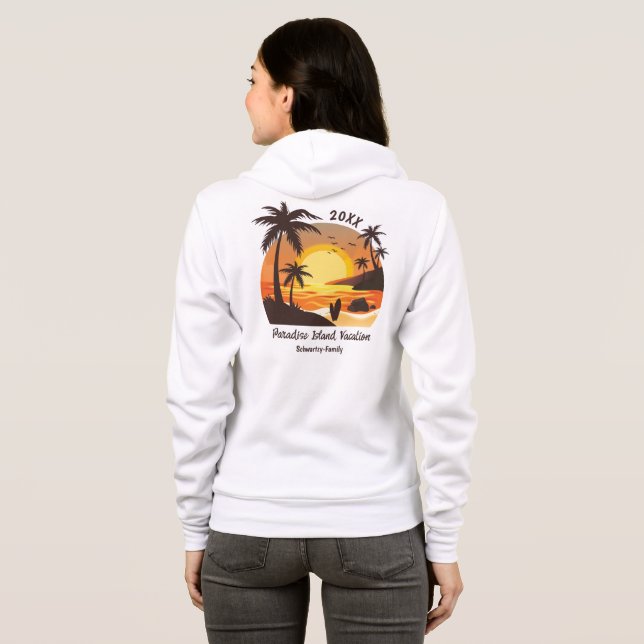 Sudadera Vintage Beach Sunset Vacation surf naranja marrón (Reverso completo)