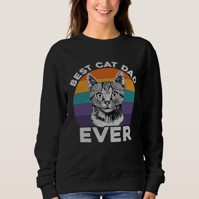 Sudadera Vintage Best Cat Dad Ever  Cat Daddy (Anverso)