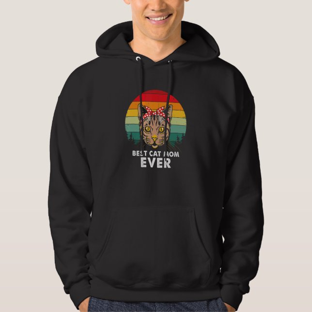 Sudadera Vintage Best Cat Mom Ever Pet   Present (Anverso)