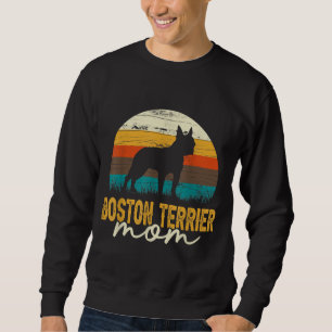 Sudadera Vintage Boston Terrier Mom Dog Lover Día de la Mad
