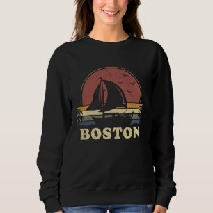 Sudadera Vintage Boston Vailing Sailboat Summer Boating Sai