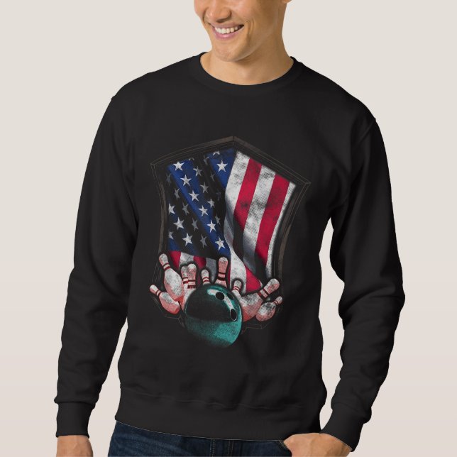 Sudadera Vintage Bowling American Bandera Bowling (Anverso)