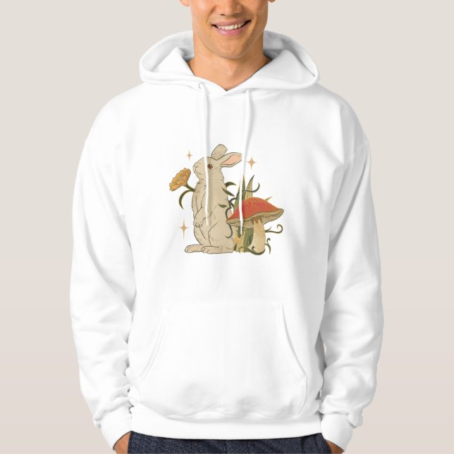 Sudadera Vintage Bunny & Mushroom Artwork T-Shirt (Anverso)