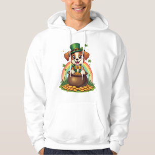 Sudadera Vintage Cachorro Lucky Leprechaun Arcoíris Olla de