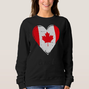Sudadera Vintage Canadá de raíces corazón Orgullo de bander