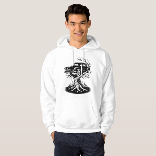 Sudadera Vintage Car Tree Tattoo Flash Design (Anverso completo)