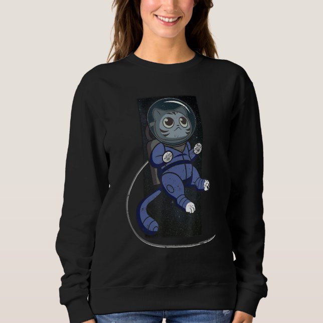 Sudadera Vintage   Cat in Space Space Cat Nerdy (Anverso)