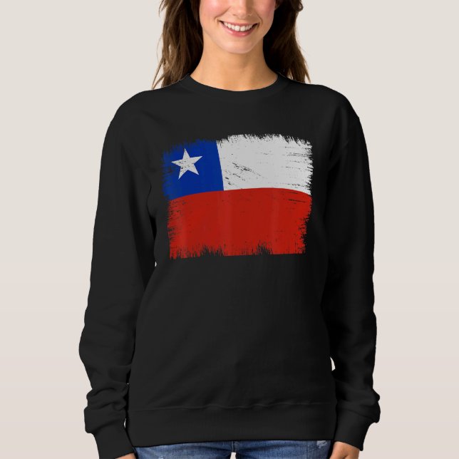 Sudadera Vintage Chile Flag Chilean Independence Day (Anverso)